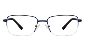 Blue Rectangle Half Rim Unisex Eyeglasses by Vincent Chase-150994