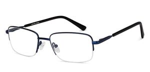 Blue Rectangle Half Rim Unisex Eyeglasses by Vincent Chase-150994