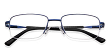 Load image into Gallery viewer, Blue Rectangle Half Rim Unisex Eyeglasses by Vincent Chase-150994