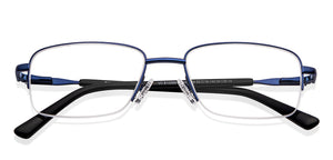Blue Rectangle Half Rim Unisex Eyeglasses by Vincent Chase-150994