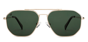 Gold Aviator Full Rim Unisex Sunglasses by Vincent Chase Polarized-151277