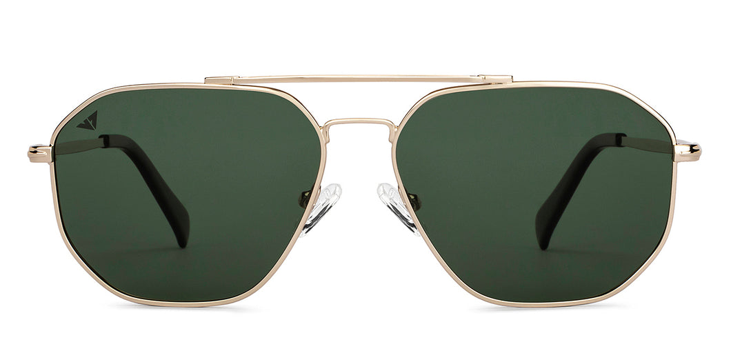 Gold Aviator Full Rim Unisex Sunglasses by Vincent Chase Polarized-151277
