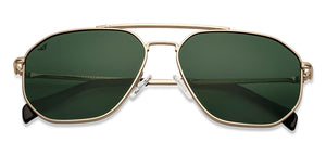 Gold Aviator Full Rim Unisex Sunglasses by Vincent Chase Polarized-151277