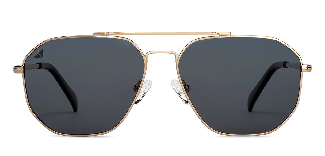 Gold Aviator Full Rim Unisex Sunglasses by Vincent Chase Polarized-151280