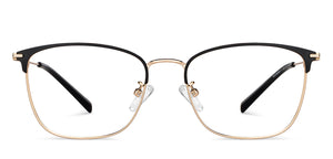 Gold Rectangle Full Rim Unisex Eyeglasses by Vincent Chase-149610