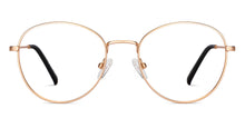 Load image into Gallery viewer, Gold Round Full Rim Unisex Eyeglasses by Lenskart Air-150796