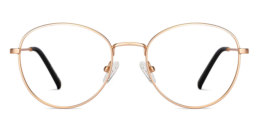 Gold Round Full Rim Unisex Eyeglasses by Lenskart Air-150796