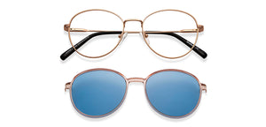 Gold Round Full Rim Unisex Eyeglasses by Lenskart Air-150796