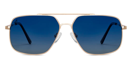 Gold Aviator Full Rim Unisex Sunglasses by Vincent Chase Polarized-151387