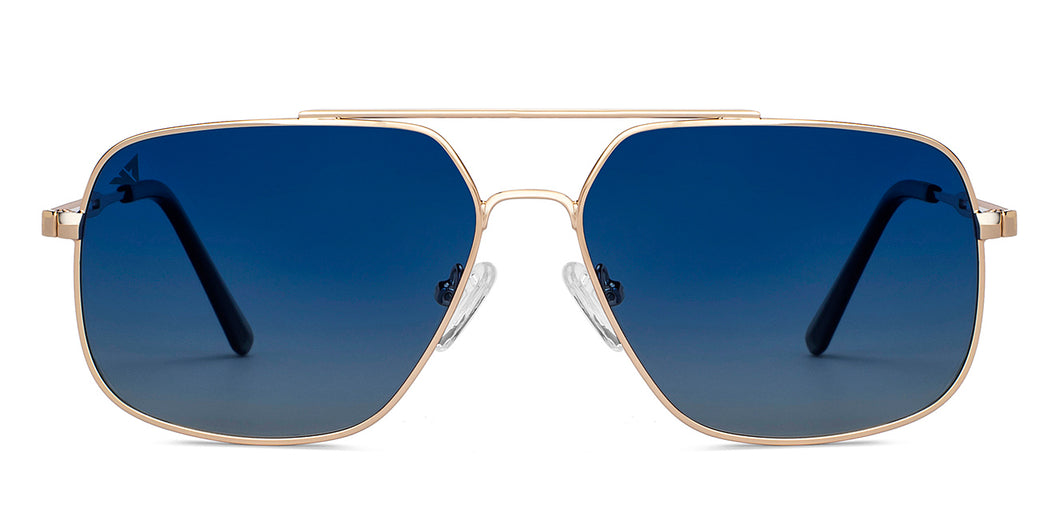 Gold Aviator Full Rim Unisex Sunglasses by Vincent Chase Polarized-151387