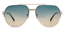 Load image into Gallery viewer, Gold Aviator Half Rim Unisex Sunglasses by John Jacobs-148404