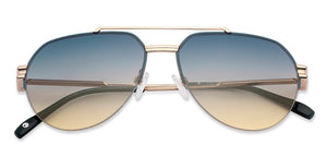 Gold Aviator Half Rim Unisex Sunglasses by John Jacobs-148404