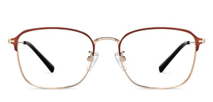 Gold Square Full Rim Unisex Eyeglasses by Vincent Chase-149614