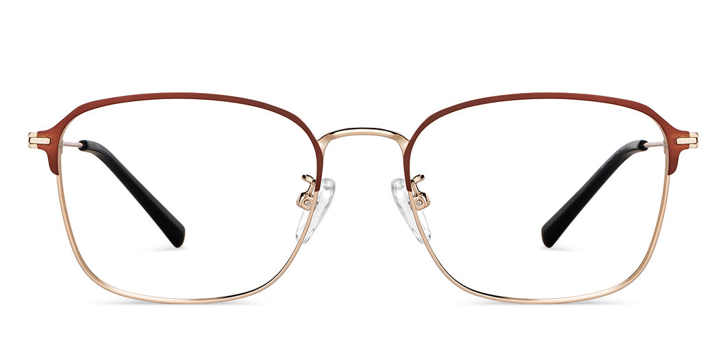 Gold Square Full Rim Unisex Eyeglasses by Vincent Chase-149614