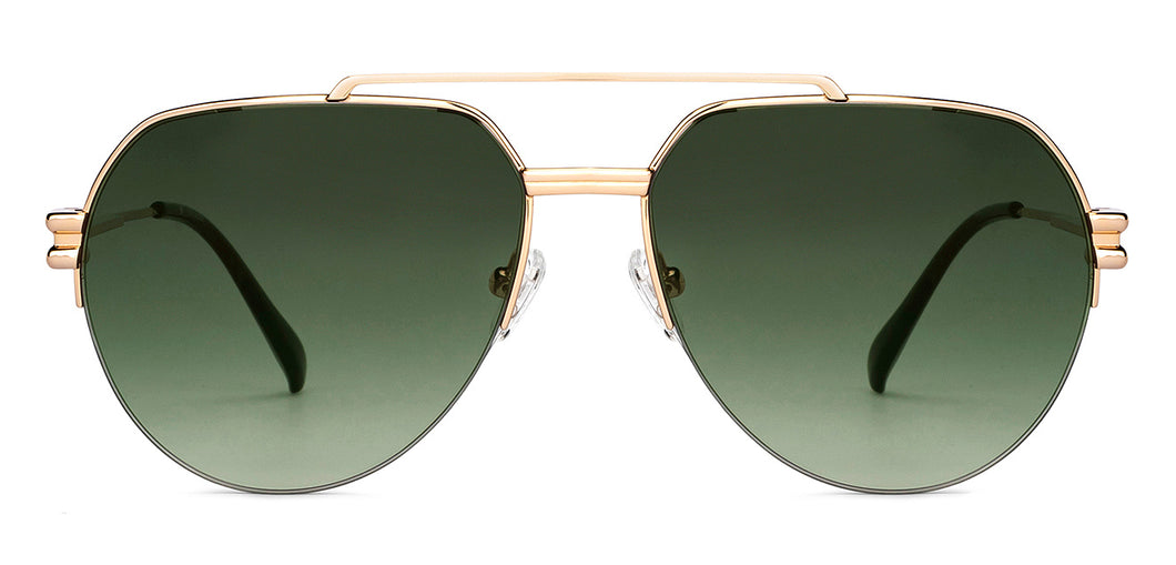Brown Aviator Half Rim Unisex Sunglasses by John Jacobs-148405