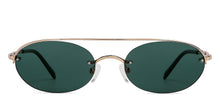 Load image into Gallery viewer, Gold Round Half Rim Unisex Sunglasses by John Jacobs-148221