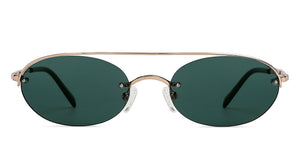 Gold Round Half Rim Unisex Sunglasses by John Jacobs-148221