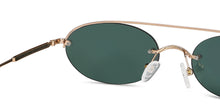 Load image into Gallery viewer, Gold Round Half Rim Unisex Sunglasses by John Jacobs-148221