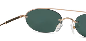 Gold Round Half Rim Unisex Sunglasses by John Jacobs-148221