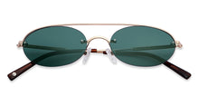 Load image into Gallery viewer, Gold Round Half Rim Unisex Sunglasses by John Jacobs-148221