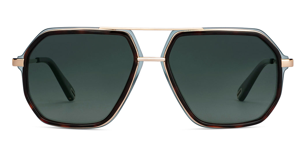 Gold Square Full Rim Unisex Sunglasses by John Jacobs-151009