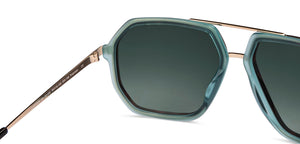 Gold Square Full Rim Unisex Sunglasses by John Jacobs-151009