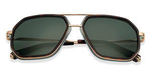 Gold Square Full Rim Unisex Sunglasses by John Jacobs-151009