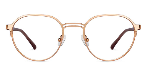 Gold Round Full Rim Unisex Eyeglasses by John Jacobs-149807