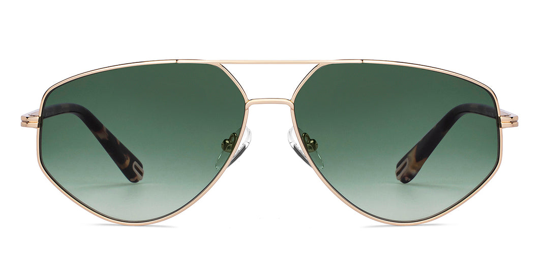 Gold Round Full Rim Unisex Sunglasses by John Jacobs-151014