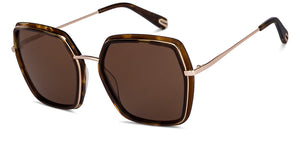 Gold Square Full Rim Unisex Sunglasses by John Jacobs-151023