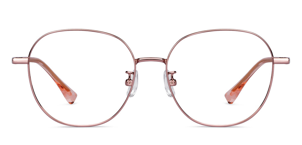 Gold Round Full Rim Unisex Eyeglasses by Vincent Chase-150284