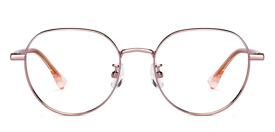 Gold Round Full Rim Unisex Eyeglasses by Vincent Chase-150292