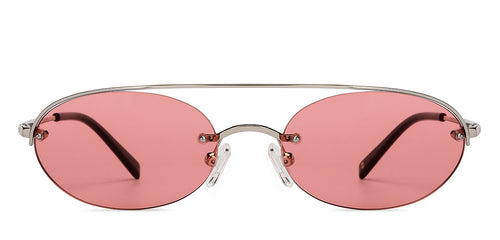 Gunmetal Round Half Rim Unisex Sunglasses by John Jacobs-148219