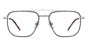 Silver Rectangle Full Rim Unisex Eyeglasses by John Jacobs-149581