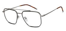 Load image into Gallery viewer, Silver Rectangle Full Rim Unisex Eyeglasses by John Jacobs-149581