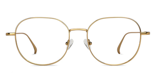 Gold Round Full Rim Unisex Eyeglasses by John Jacobs-147612