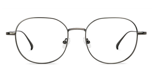 Gunmetal Round Full Rim Unisex Eyeglasses by John Jacobs-147613