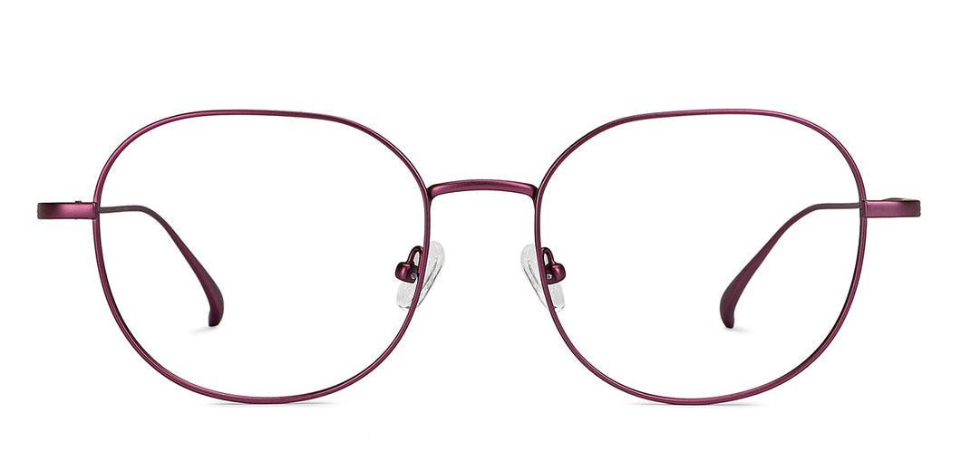 Maroon Round Full Rim Unisex Eyeglasses by John Jacobs-147614