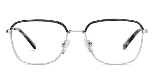 Gunmetal Rectangle Full Rim Unisex Eyeglasses by John Jacobs-149212