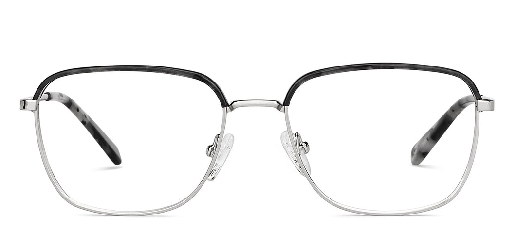 Gunmetal Rectangle Full Rim Unisex Eyeglasses by John Jacobs-149212
