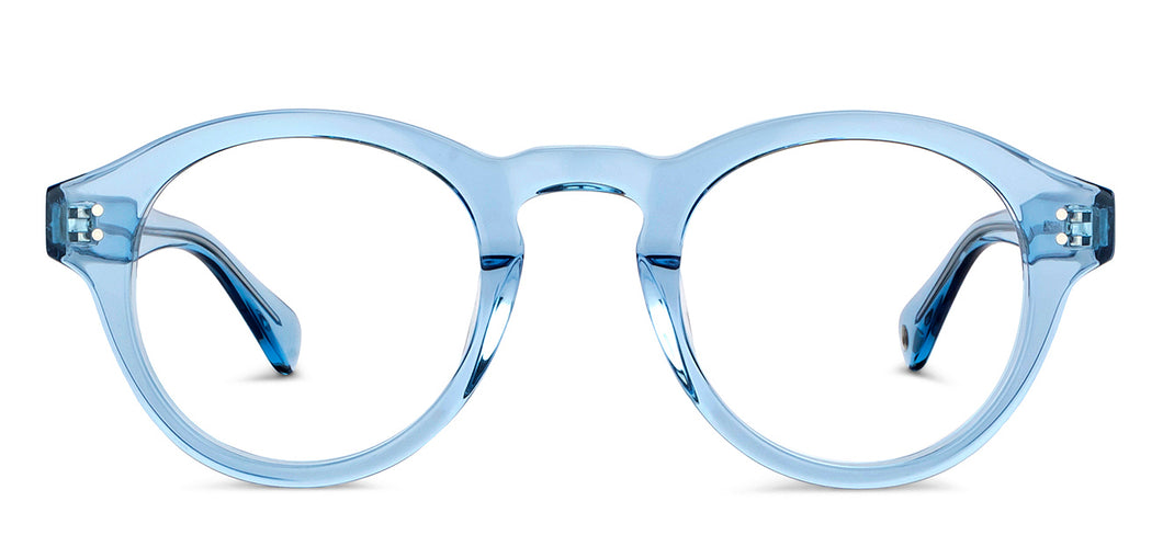 Blue Round Full Rim Unisex Eyeglasses by John Jacobs-150666