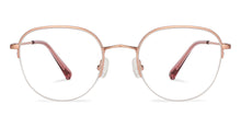 Load image into Gallery viewer, Rose Gold Round Half Rim Unisex Eyeglasses by John Jacobs-151472