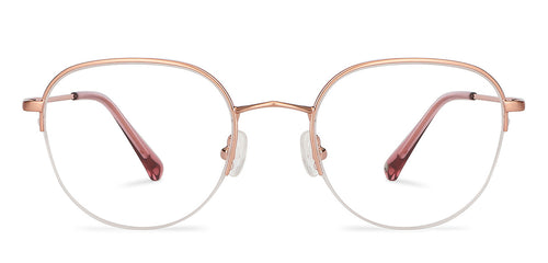 Rose Gold Round Half Rim Unisex Eyeglasses by John Jacobs-151472