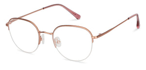 Rose Gold Round Half Rim Unisex Eyeglasses by John Jacobs-151472