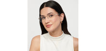 Load image into Gallery viewer, Silver Rectangle Half Rim Unisex Eyeglasses by Vincent Chase-149780