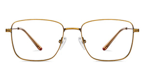 Gold Rectangle Full Rim Unisex Eyeglasses by Vincent Chase-150409