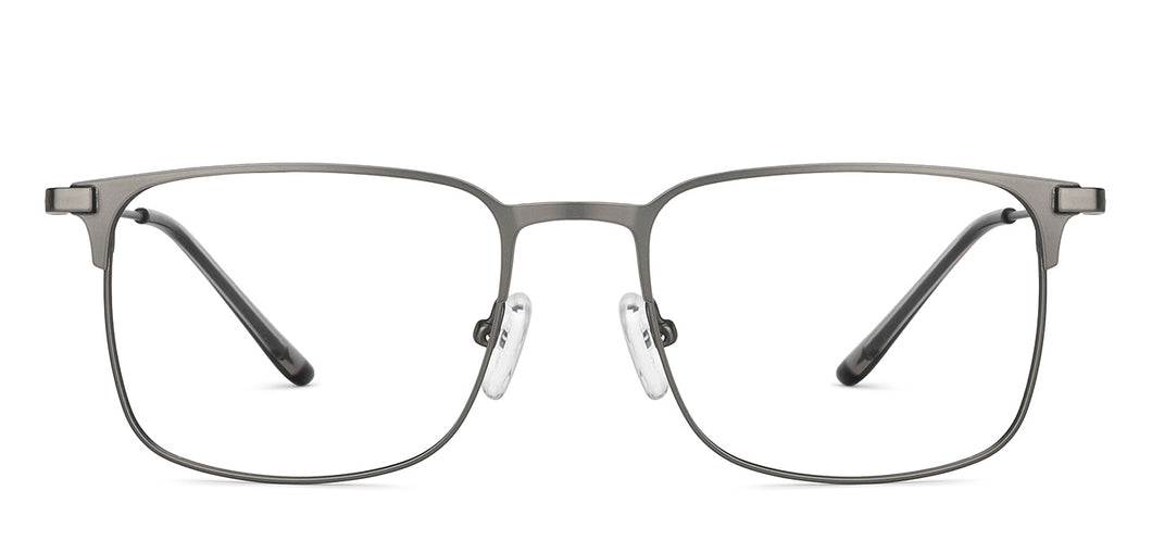 Gunmetal Square Full Rim Unisex Eyeglasses by Vincent Chase-150509