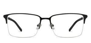 Black Rectangle Half Rim Unisex Eyeglasses by Vincent Chase-150986