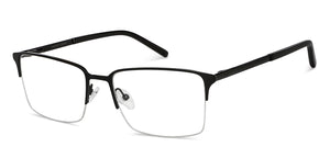 Black Rectangle Half Rim Unisex Eyeglasses by Vincent Chase-150986