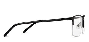Black Rectangle Half Rim Unisex Eyeglasses by Vincent Chase-150986